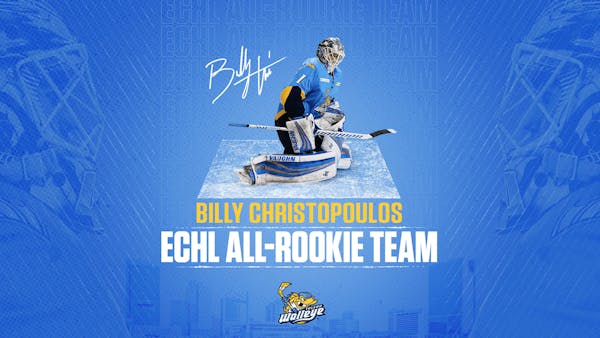 Billy Christopoulos named to ECHL All-Rookie Team