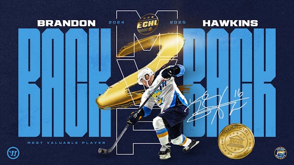 Brandon Hawkins named back-to-back Warrior Hockey ECHL MVP